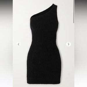 WARDROBE.NYC
Hailey Bieber one-shoulder ribbed cotton-blend mini dress